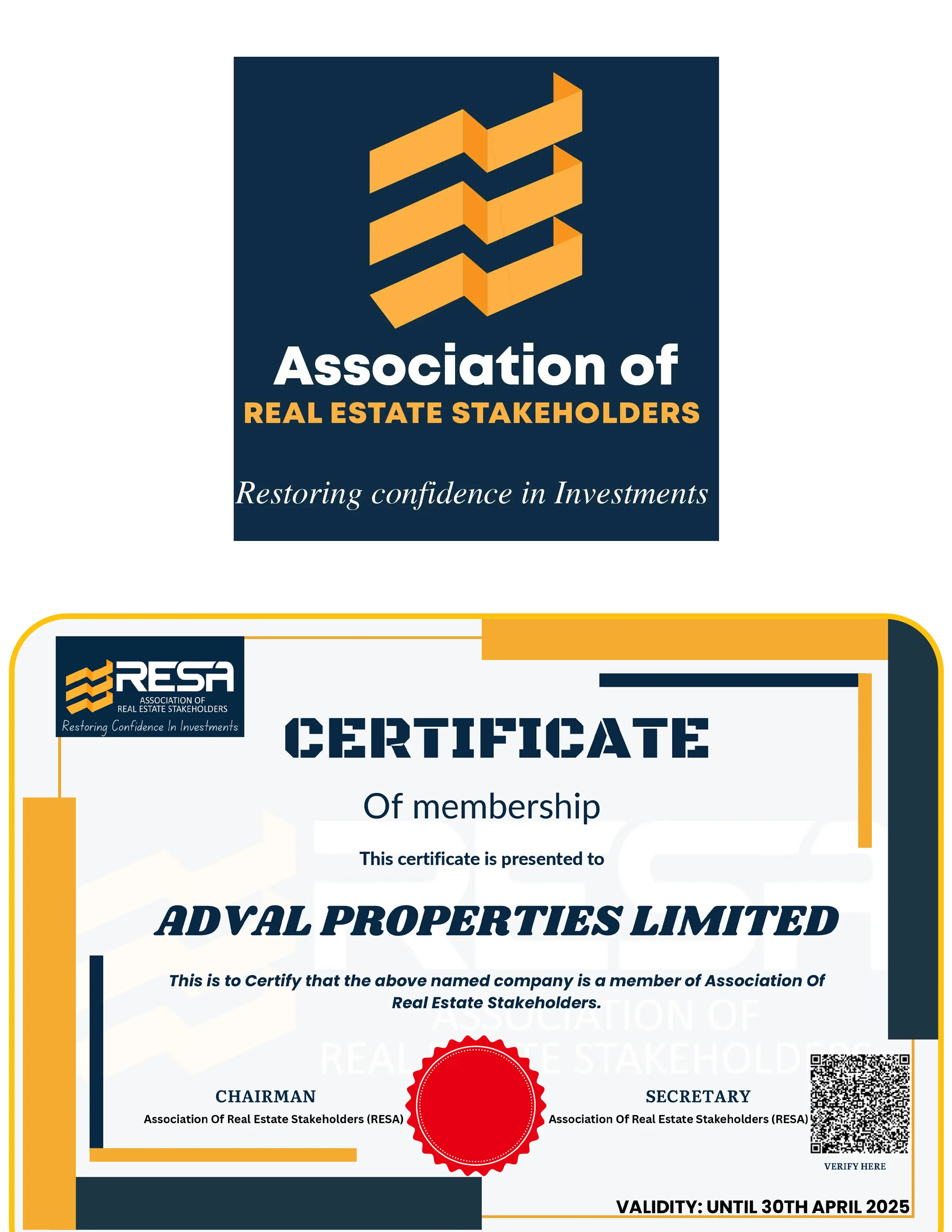 Celebrating Our New Milestone: Adval Properties Limited Joins the Association of Real Estate Stakeholders (RESA)